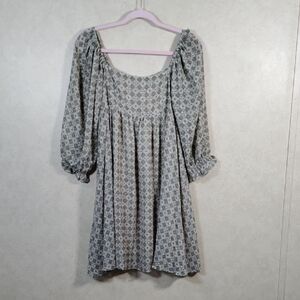 H146 Hudson Gray sage green dotted Swiss mini dress S NWT